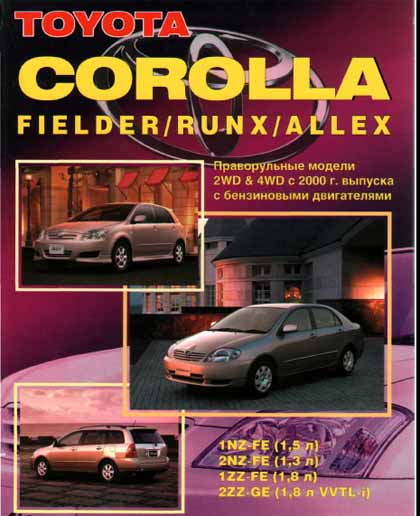 Toyota Corolla Fielder Runx Allex с 2000 года, Устройство, обслуживание, ремонт - 