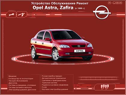 Устройство Обслуживание Ремонт  Opel Astra, Zafira с 1998 г.в. - 